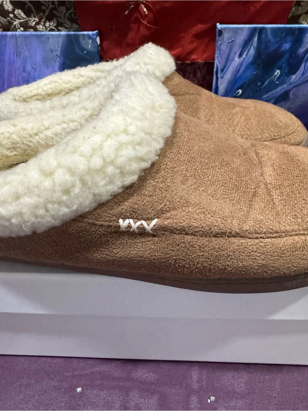 Women S/M Cozy Brown Faux-Shearling Slippers
